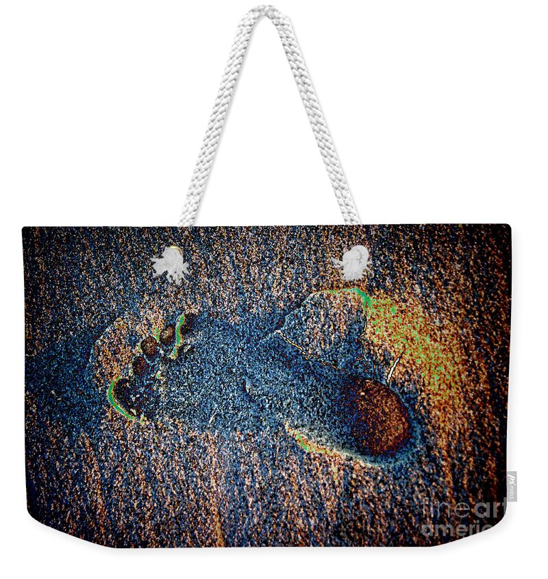 Foot Weekender Tote Bag featuring the photograph Foot in the Sand by Mariola Bitner