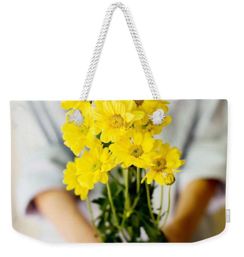 Flowers Weekender Tote Bag featuring the photograph For you by Ivy Ho