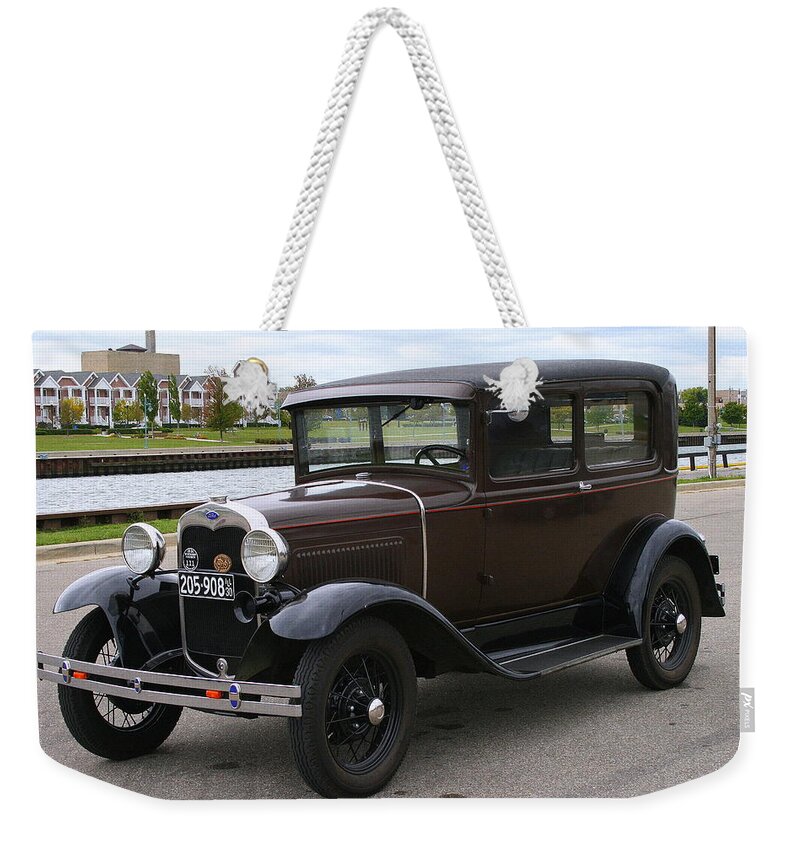 Ford Model A Weekender Tote Bag featuring the photograph Ford Model A by Kay Novy