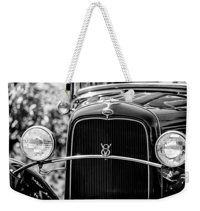 Ford Weekender Tote Bag featuring the photograph Ford V8 by Caitlyn Grasso
