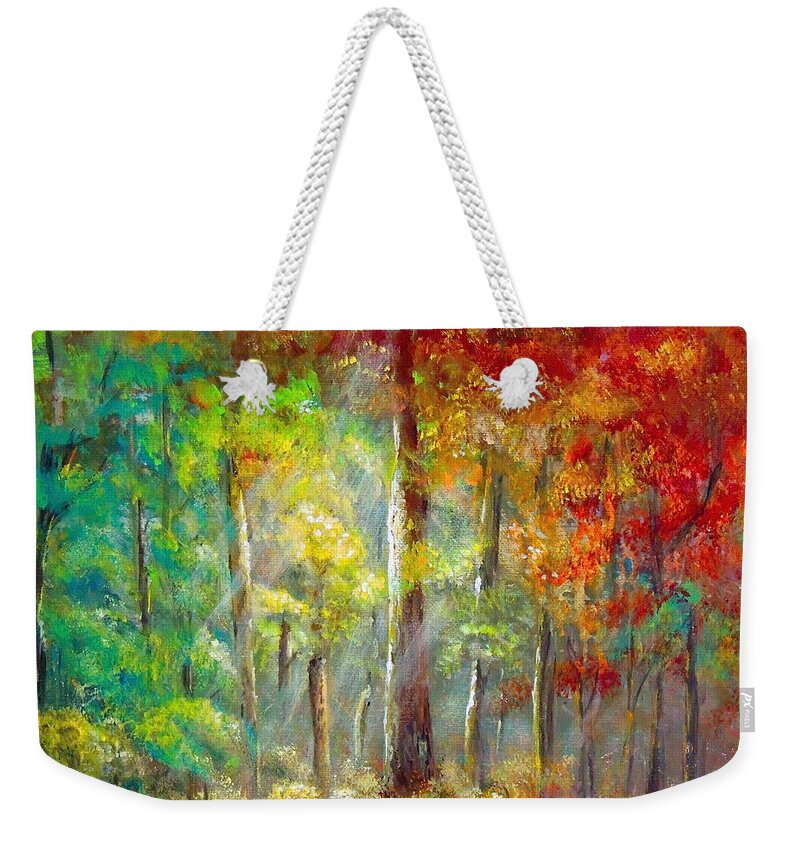 Forest Weekender Tote Bag featuring the painting Forest by Bozena Zajaczkowska
