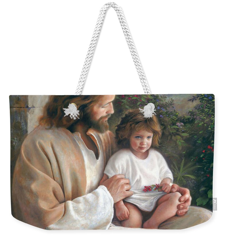 Jesus Weekender Tote Bag featuring the painting Forever and Ever by Greg Olsen
