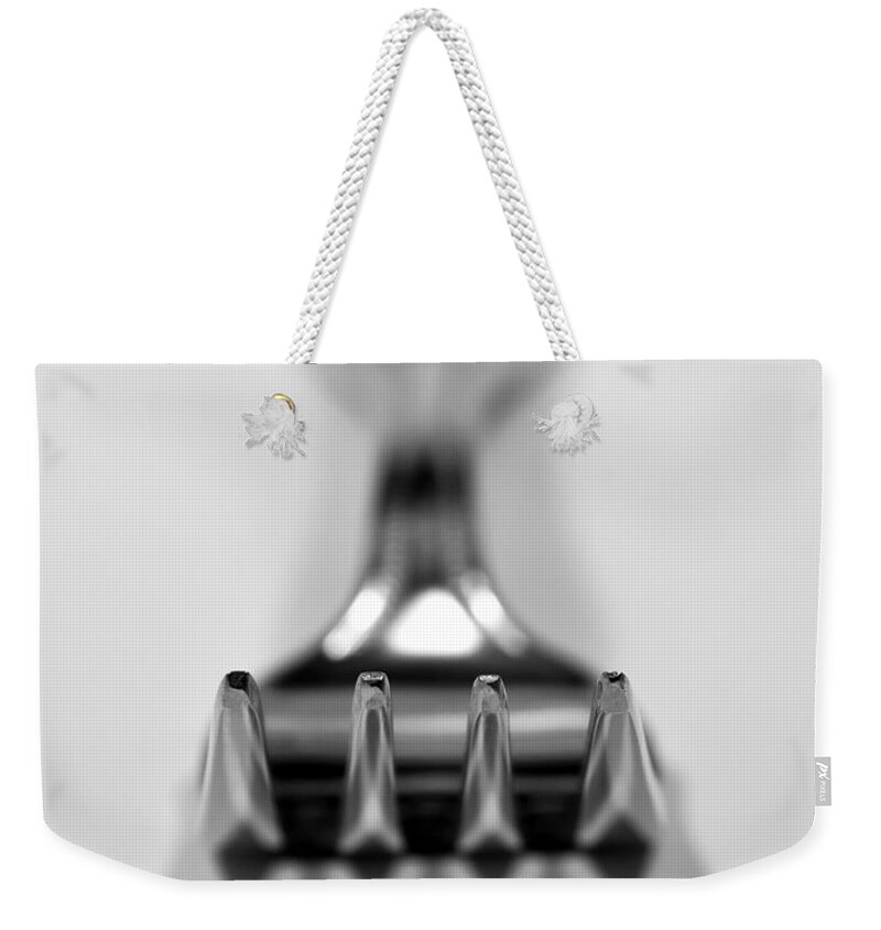 Eating Weekender Tote Bag featuring the photograph Fork by Douglas Stucky