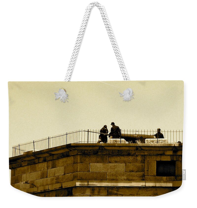 Fort Delaware Weekender Tote Bag featuring the photograph Fort Delaware Cleaning Crew by Chris W Photography AKA Christian Wilson