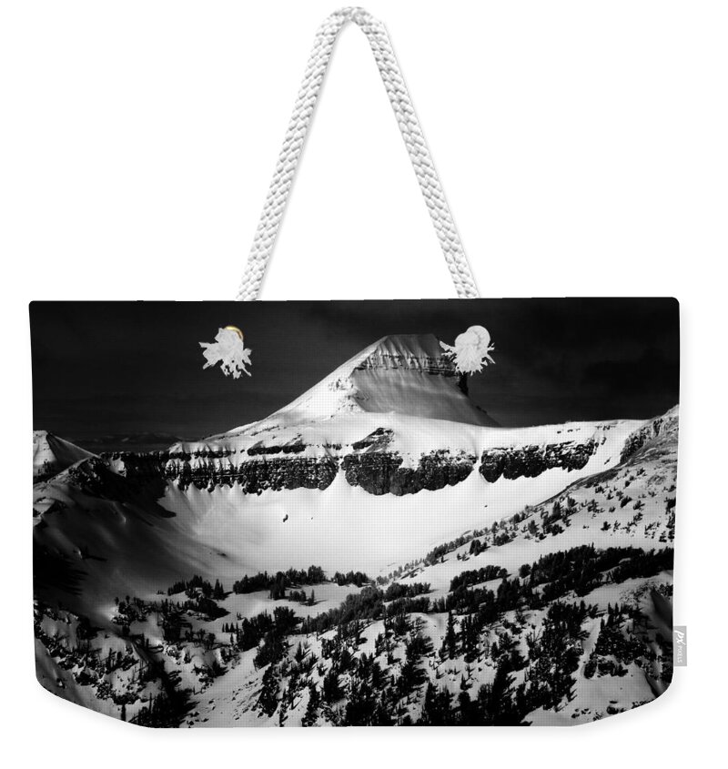 Fossil Mountain Is Located In The Teton Range. The Teton Range Is Located In Wyoming As Part Of The North American Rocky Range. Weekender Tote Bag featuring the photograph Fossil Mountain by Raymond Salani III