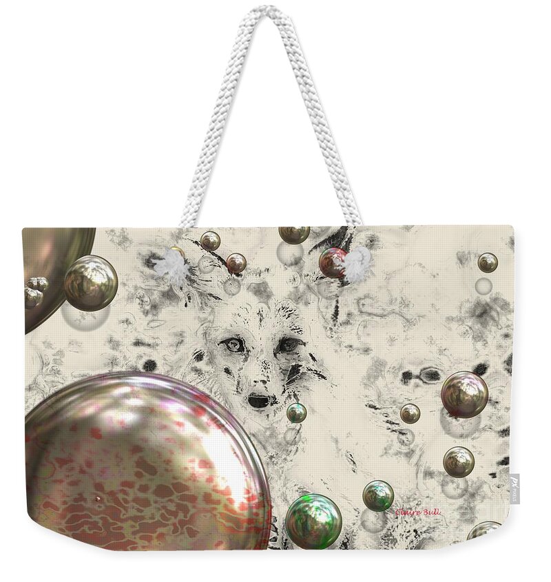Fox Weekender Tote Bag featuring the photograph Fox Bubbles by Claire Bull