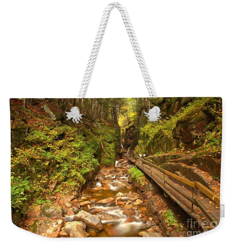 Flume Gorge Weekender Tote Bag featuring the photograph Franconia Notch Flume Gorge New Hampshire by Adam Jewell