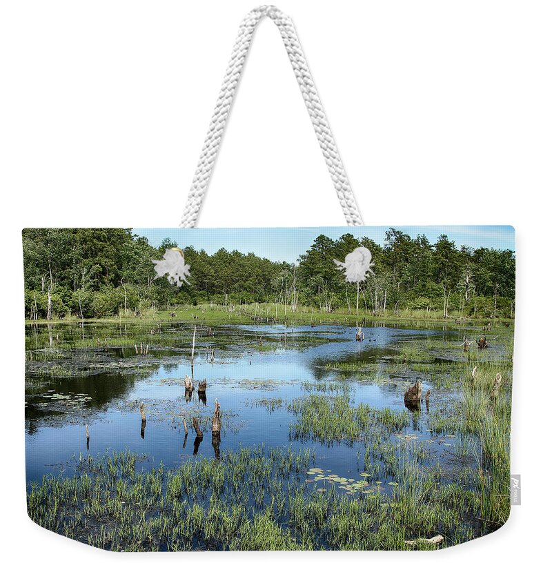 New Jersey Weekender Tote Bag featuring the photograph Franklin Parker Preserve by Dawn J Benko