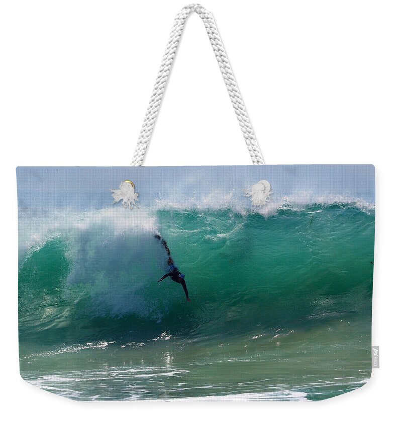 Big Surf Weekender Tote Bag featuring the photograph Free Fall by Joe Schofield