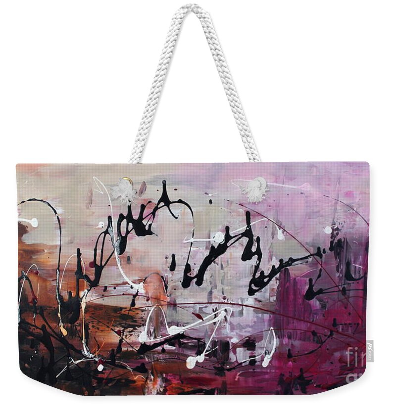 Feather Painting Weekender Tote Bag featuring the painting Freezing Love by Preethi Mathialagan