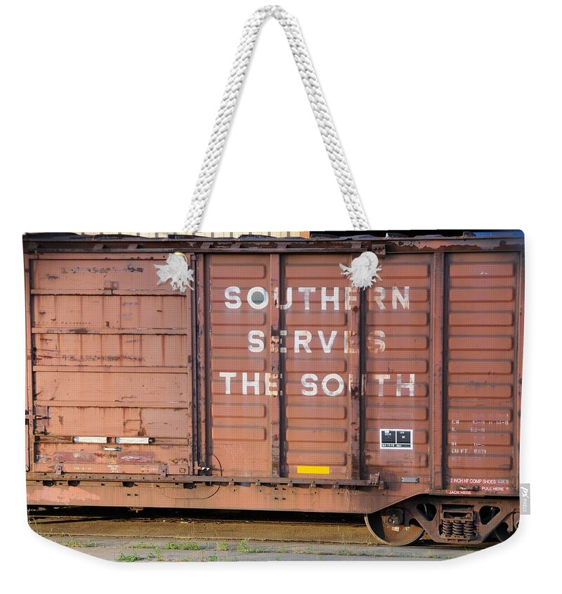 Freight Train Weekender Tote Bag featuring the photograph Freight Train-Southern serves the South by Bradford Martin