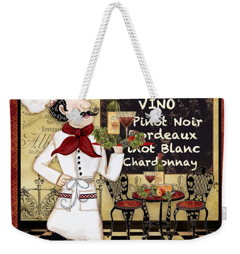 French Weekender Tote Bag featuring the painting French Chef-D by Jean Plout