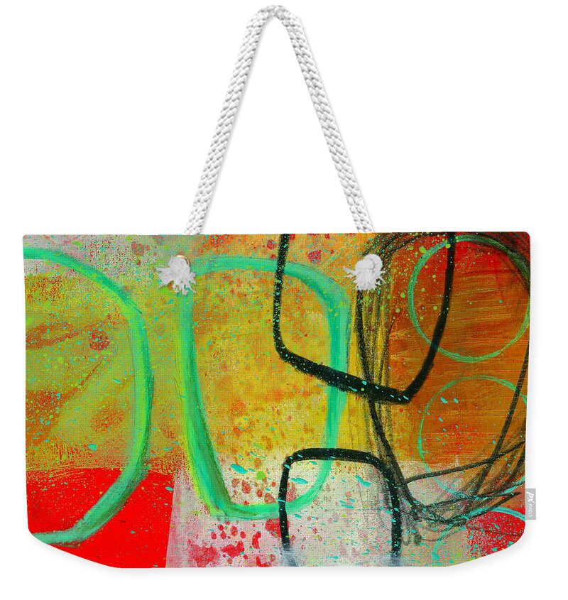8�x8� Weekender Tote Bag featuring the painting Fresh Paint #3 by Jane Davies