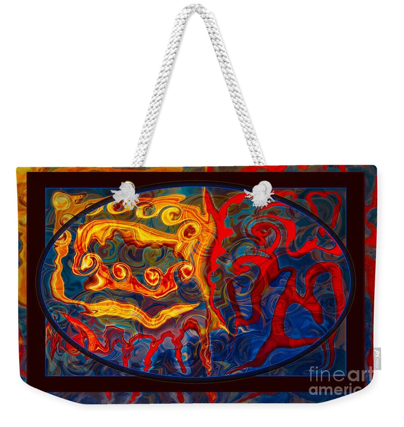 Friendship Weekender Tote Bag featuring the painting Friendship and Love Abstract Healing Art by Omaste Witkowski