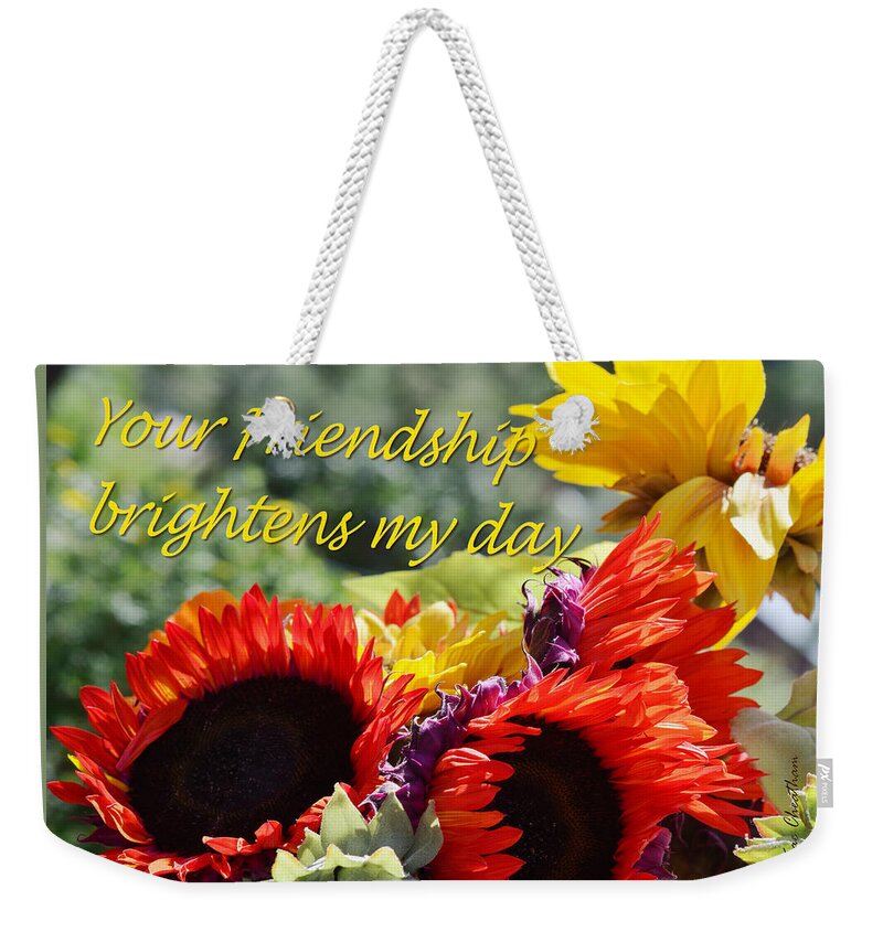 Friendship Weekender Tote Bag featuring the photograph Friendship Flowers by Kae Cheatham