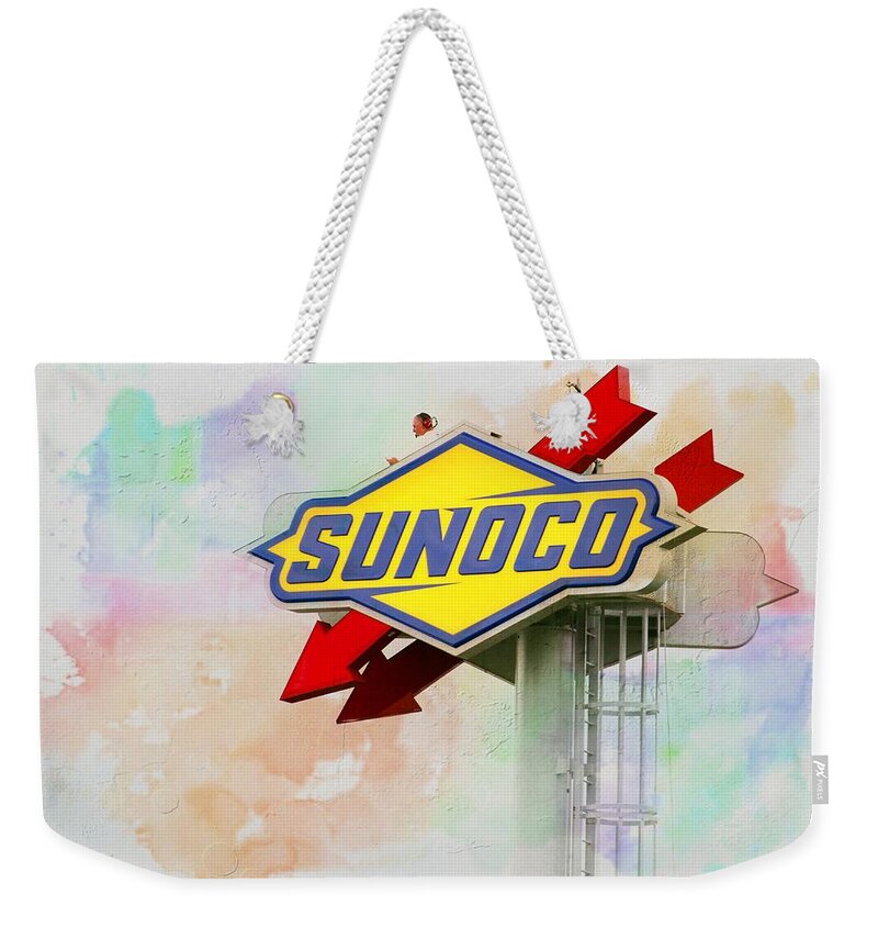 Daytona Beach Races Weekender Tote Bag featuring the photograph From The Sunoco Roost by Alice Gipson