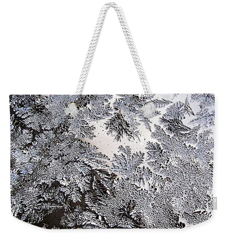 Frost Weekender Tote Bag featuring the photograph Frosted Glass Abstract by Christina Rollo