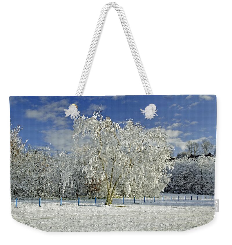 Burton On Trent Weekender Tote Bag featuring the photograph Frosted Trees - Newton Road Park by Rod Johnson