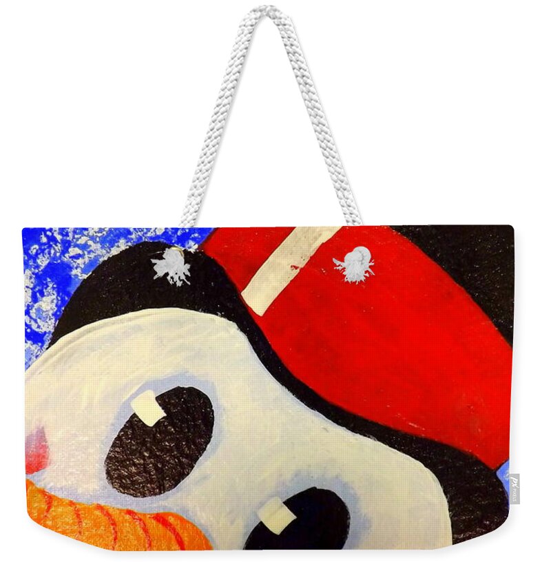 Frosty Weekender Tote Bag featuring the painting Frosty by Darren Robinson