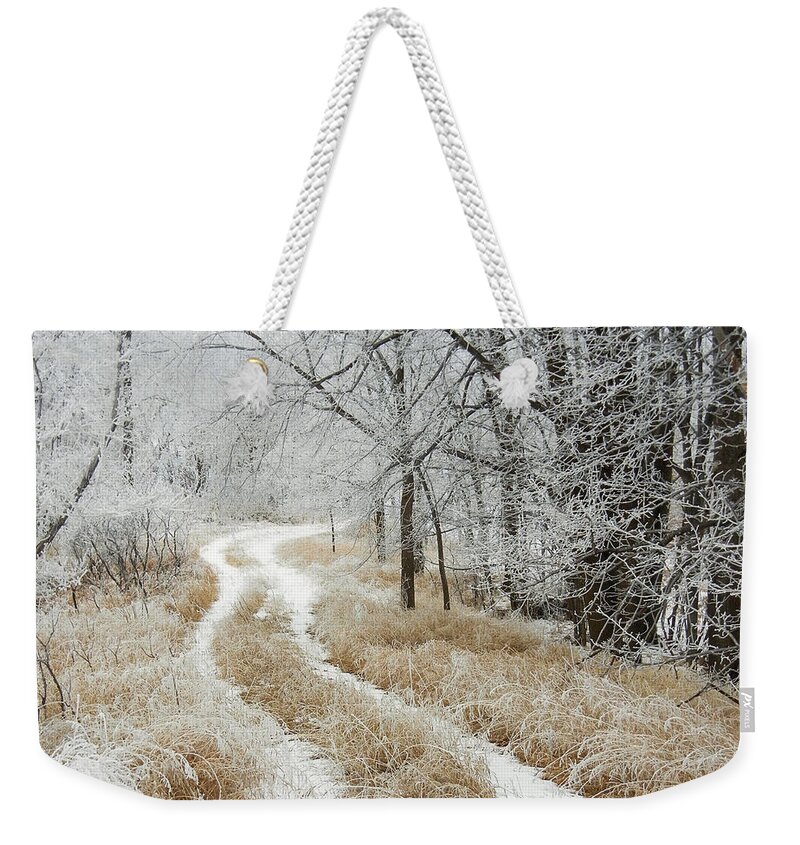 Trail Weekender Tote Bag featuring the photograph Frosty Trail 2 by Penny Meyers