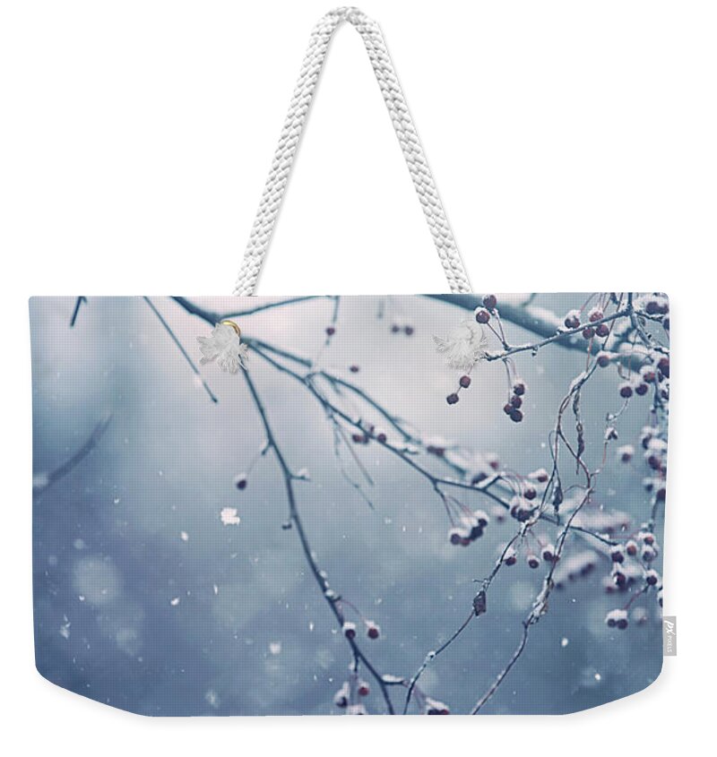 Snow Weekender Tote Bag featuring the photograph Frozen In Time by Carrie Ann Grippo-Pike
