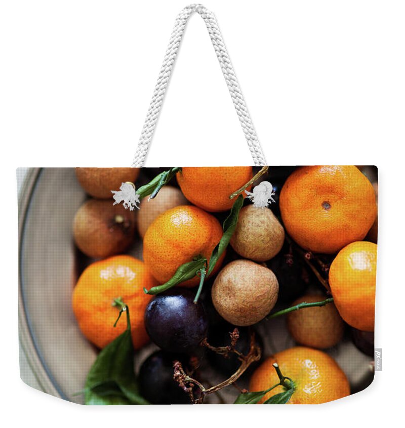 Large Group Of Objects Weekender Tote Bag featuring the photograph Fruit by Feryersan