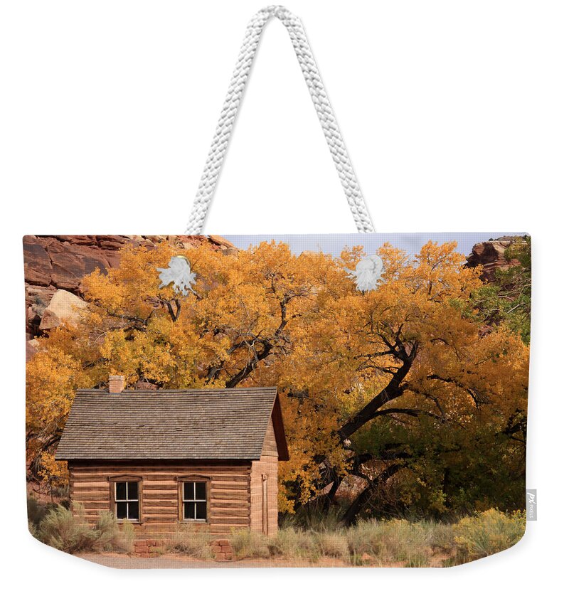 Utah Weekender Tote Bag featuring the photograph Fruita Schoolhouse, Capital Reef, Utah by Aidan Moran
