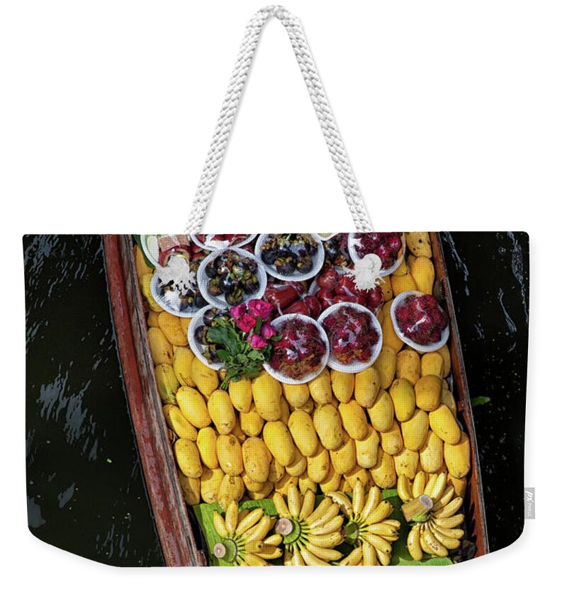 Mango Fruit Weekender Tote Bag featuring the photograph Fruits In A Boat On A Floating Market by Rogdy Espinoza Photography