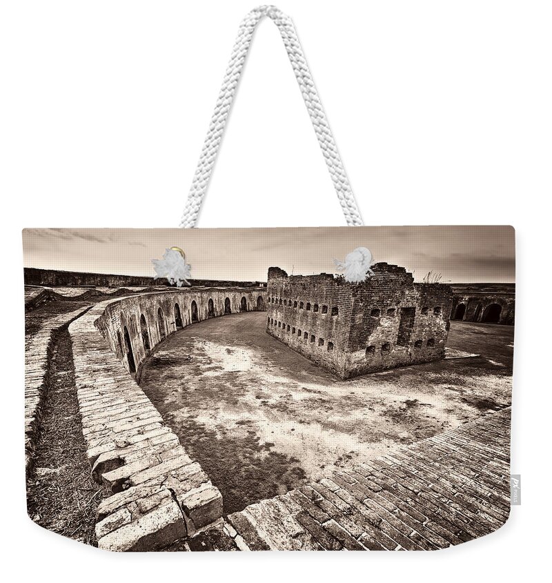 Fort Pike Weekender Tote Bag featuring the photograph Ft. Pike Overview by Tim Stanley