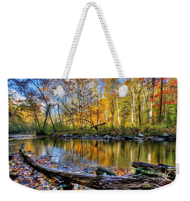 Appalachia Weekender Tote Bag featuring the photograph Full Box of Crayons by Debra and Dave Vanderlaan