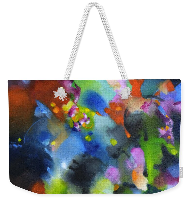 Abstract Weekender Tote Bag featuring the painting Full Range by Sally Trace