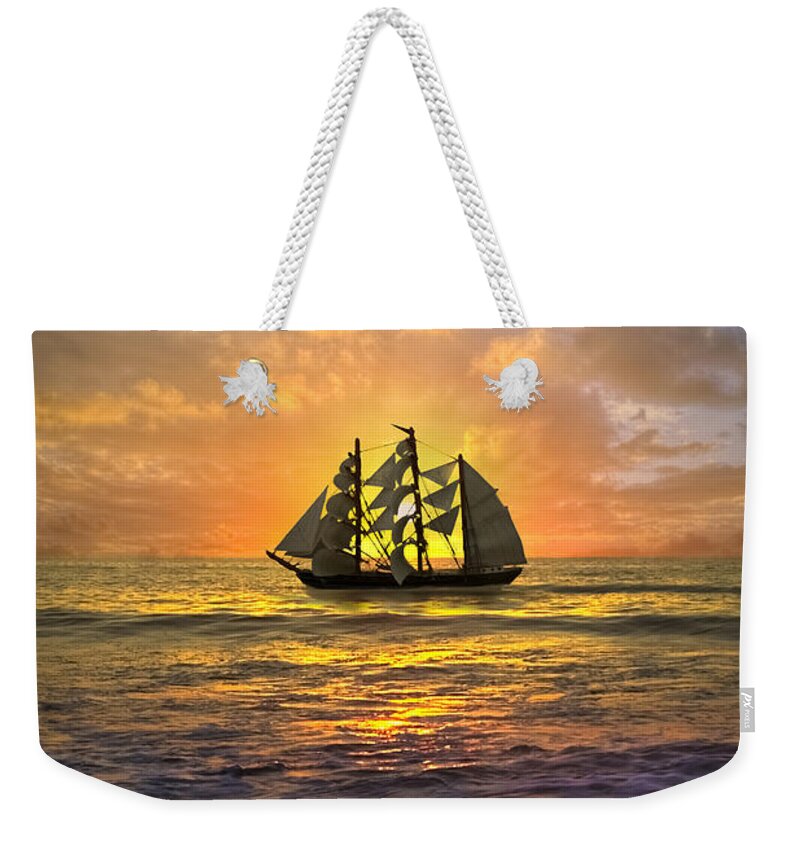 Boats Weekender Tote Bag featuring the photograph Full Sail by Debra and Dave Vanderlaan