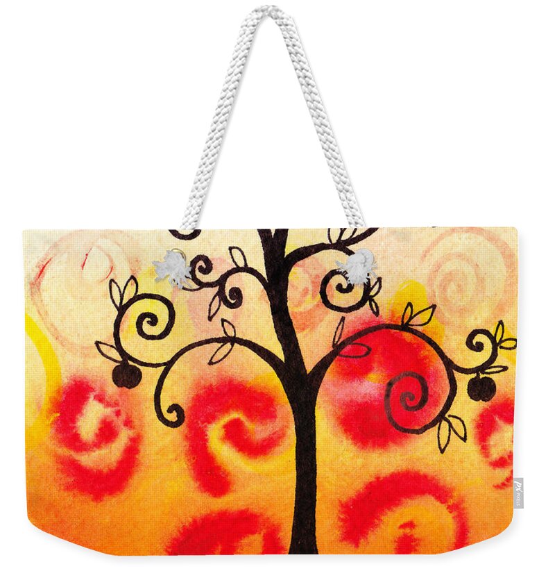 Tree Weekender Tote Bag featuring the painting Fun Tree Of Life Impression IV by Irina Sztukowski