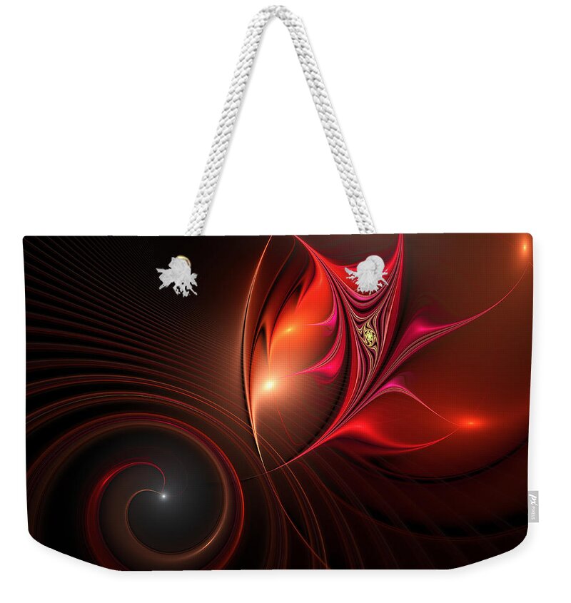 Abstract Weekender Tote Bag featuring the digital art Fusion by Gabiw Art