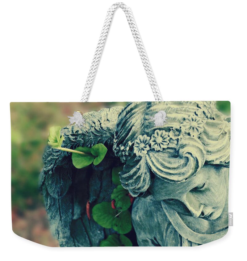 Garden Weekender Tote Bag featuring the photograph Garden Angel by Micki Findlay