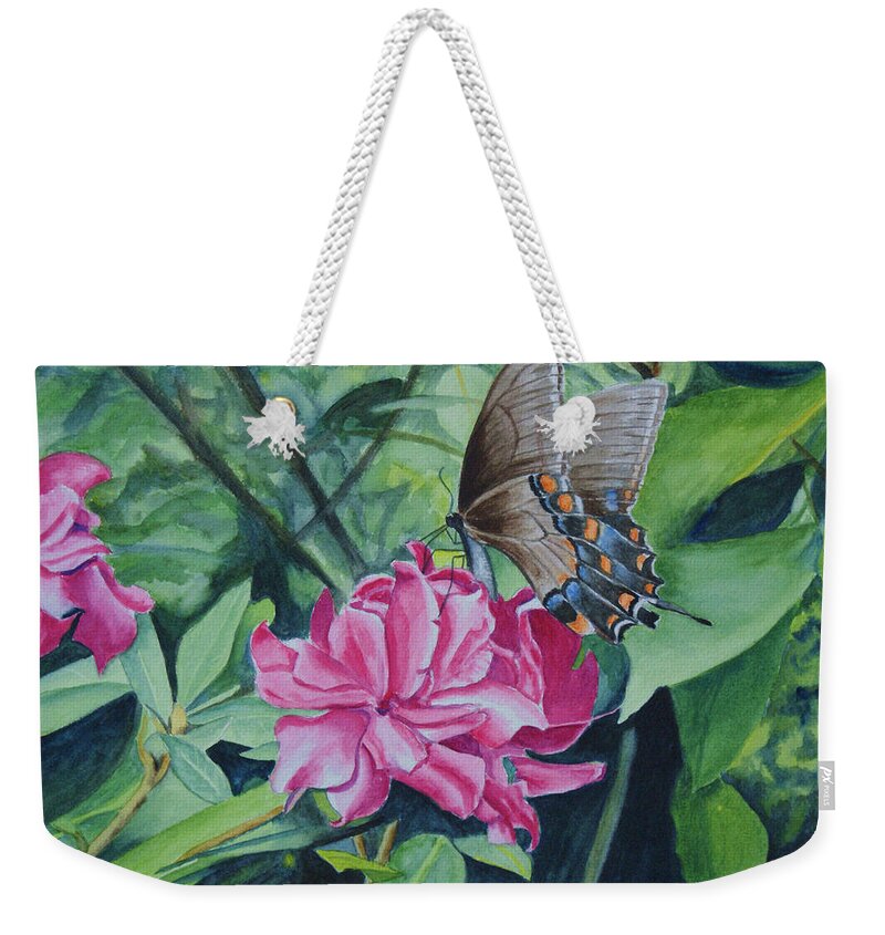 Floral Weekender Tote Bag featuring the painting Garden Beauties by Jill Ciccone Pike