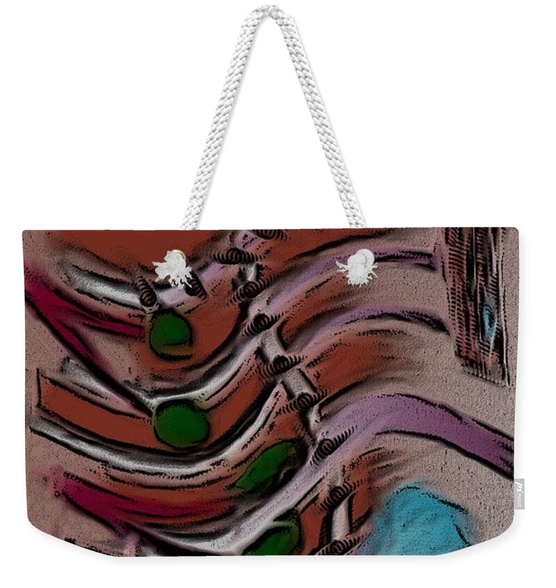 Garden City Abstract Weekender Tote Bag featuring the digital art Garden City Abstract Red by Barbara St Jean