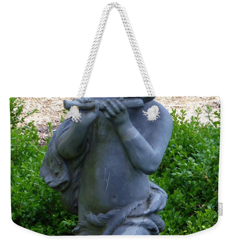 Flute Weekender Tote Bag featuring the photograph Garden Flutist by Richard Bryce and Family