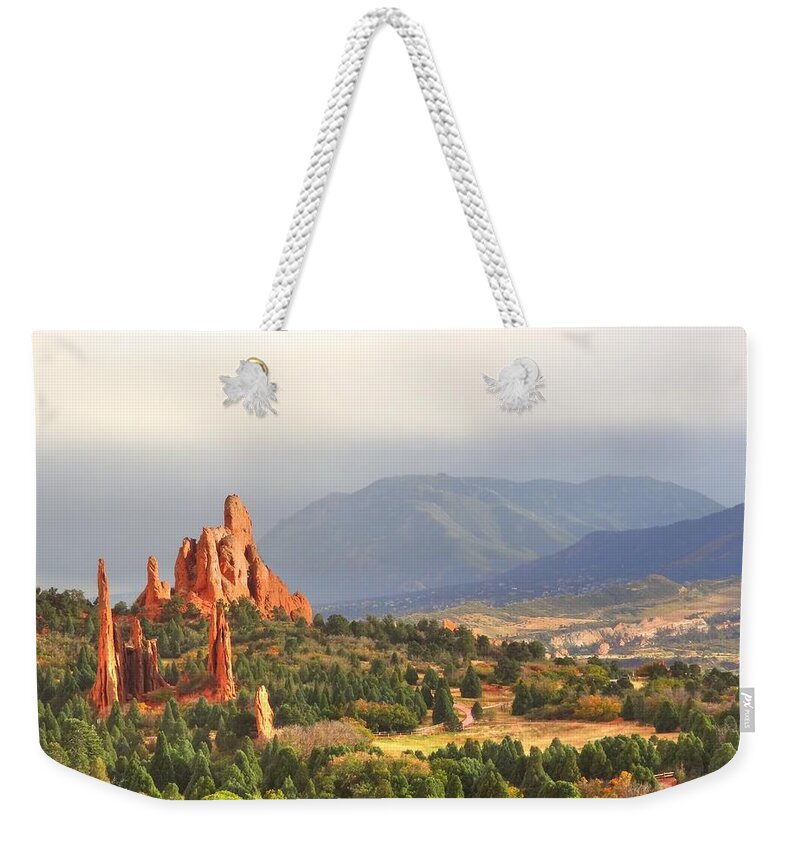 Cathedral Valley Weekender Tote Bag featuring the photograph Garden of the Gods Cathedral I by Lanita Williams