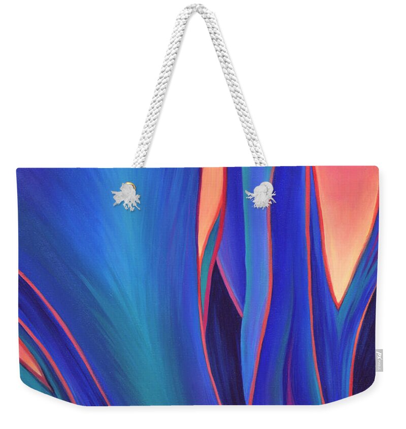 Abstract Weekender Tote Bag featuring the painting Garden Party by Sandi Whetzel