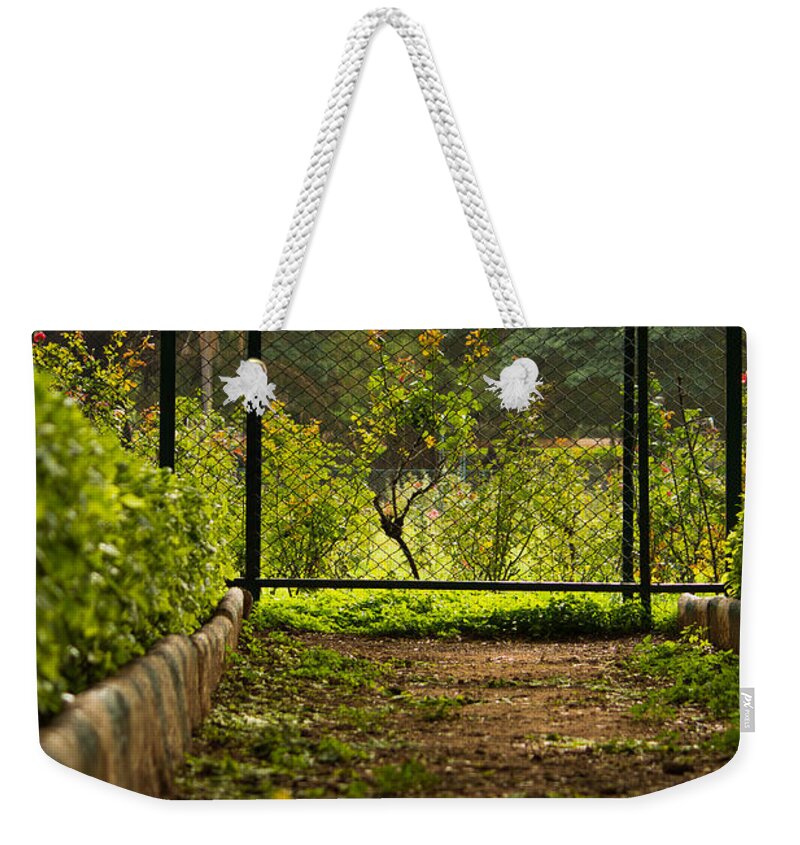Lawn Weekender Tote Bag featuring the photograph Garden Path by SAURAVphoto Online Store
