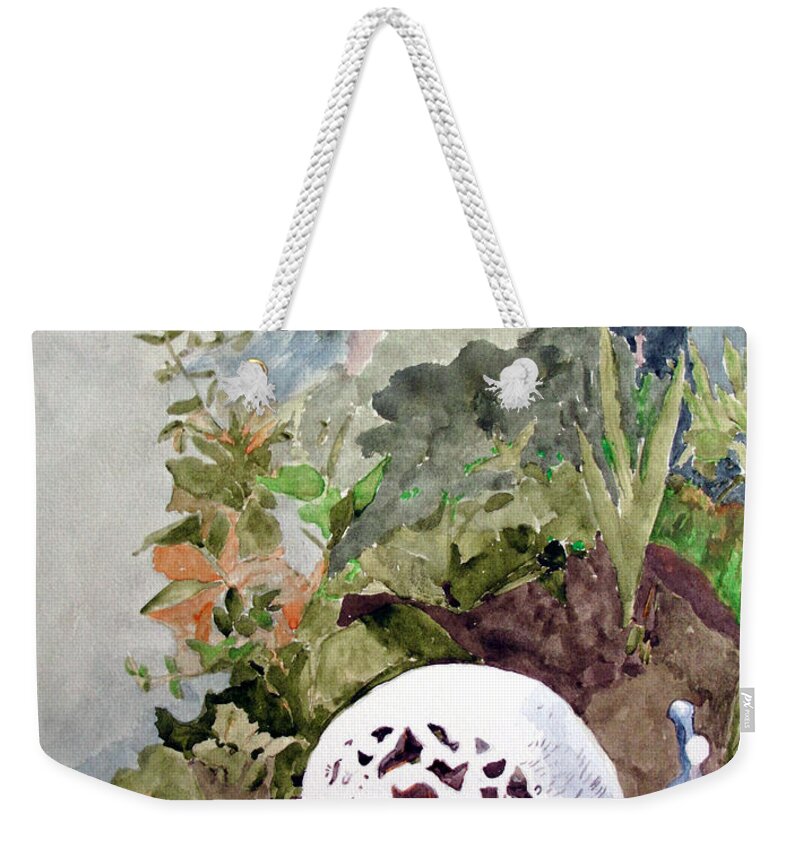Snail Weekender Tote Bag featuring the painting Garden Snail by Sandy McIntire