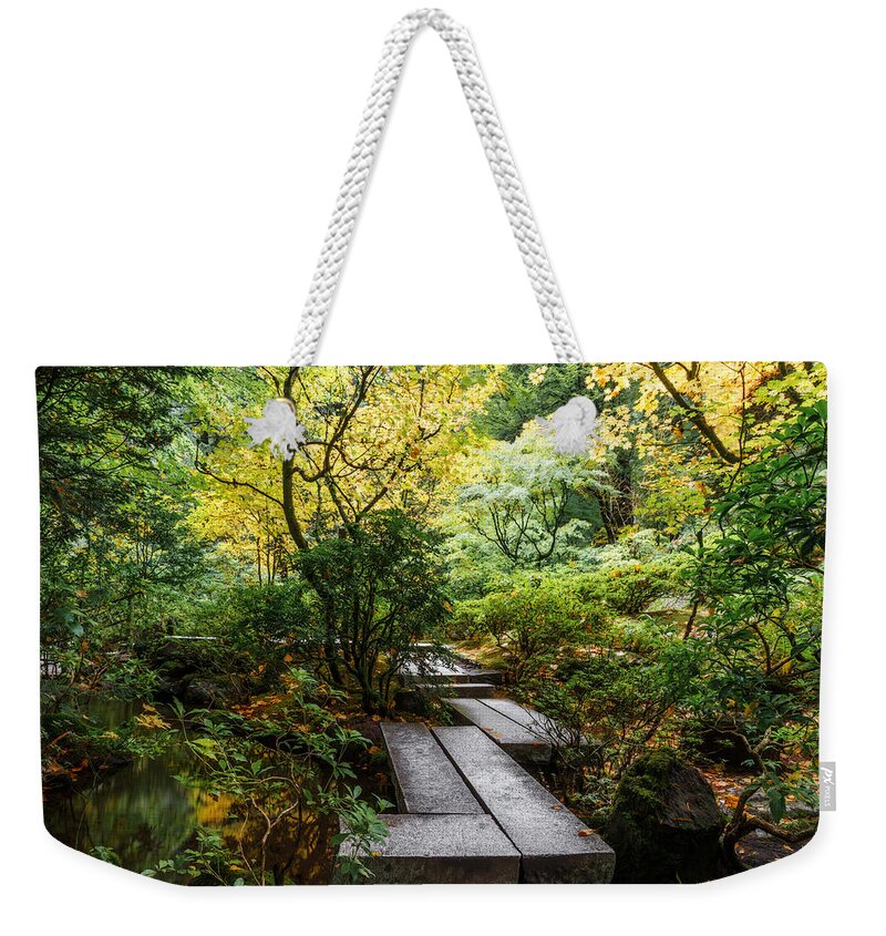 Garden Walkway Weekender Tote Bag featuring the photograph Garden Walkway by Wes and Dotty Weber
