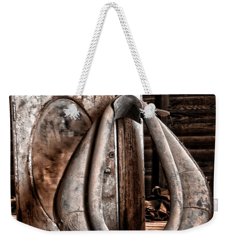 Rustic Photograph Print Weekender Tote Bag featuring the photograph Gathering Dust by Lucy VanSwearingen