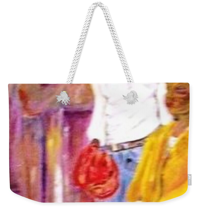 Family Weekender Tote Bag featuring the painting Generations by Peggy Blood
