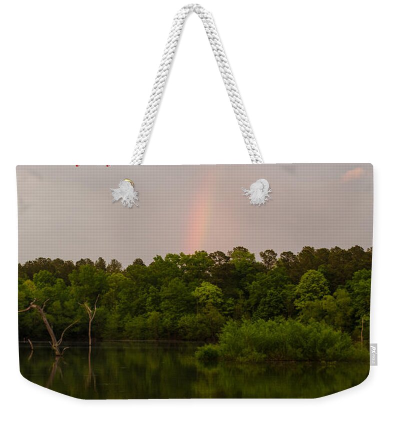 Scripture Weekender Tote Bag featuring the photograph Genesis 9 16 by Donna Brown