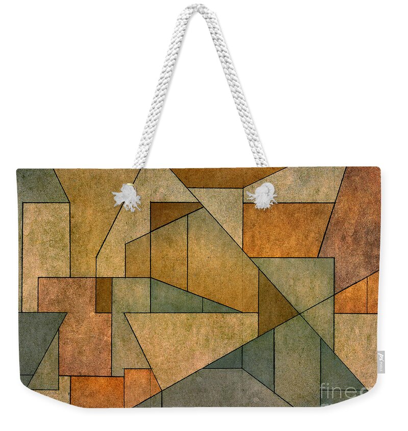Geometric Weekender Tote Bag featuring the digital art Geometric Abstraction IV by David Gordon