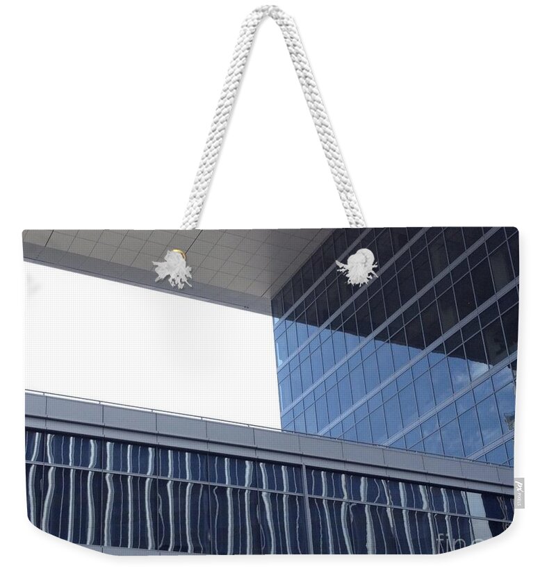 Geometric Weekender Tote Bag featuring the photograph Geometric Shapes and Reflections by Nora Boghossian