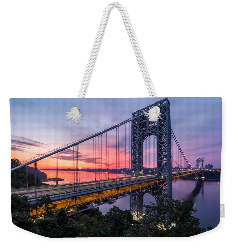 Horizontal Weekender Tote Bag featuring the photograph George Washington Bridge by Mihai Andritoiu