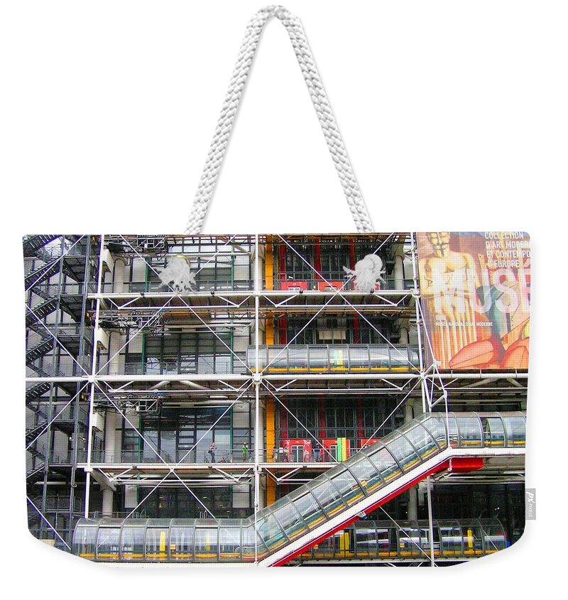Georges Pompidou Contemporary Arts Centre Weekender Tote Bag featuring the photograph Georges Pompidou Centre by Oleg Zavarzin